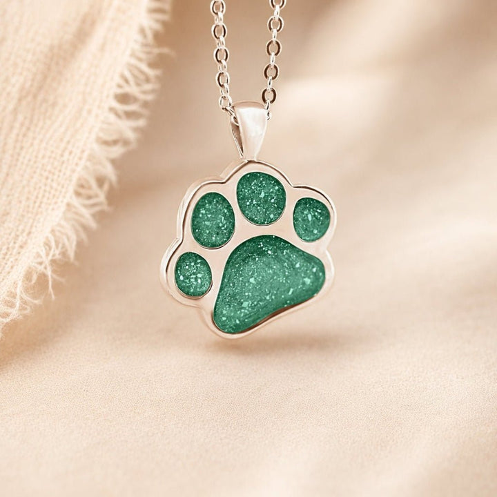 Rose Gold Pawprint Ashes Necklace - MemoriesMade