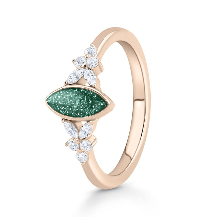Rose Gold Radiance Marquise Ashes Ring - MemoriesMade