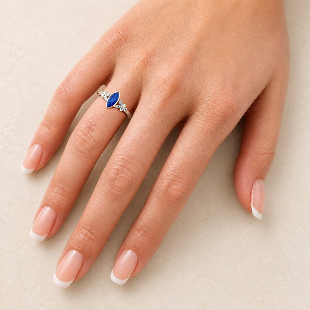 Rose Gold Radiance Marquise Ashes Ring - MemoriesMade