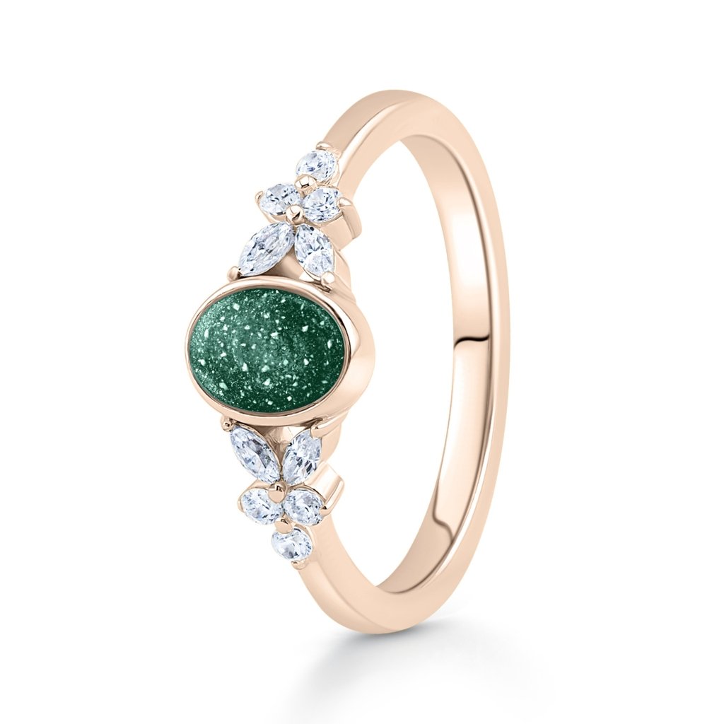 Rose Gold Radiance Oval Ashes Ring - MemoriesMade