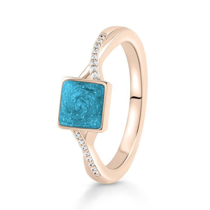 Rose Gold Serenity Cushion Ashes Ring - MemoriesMade