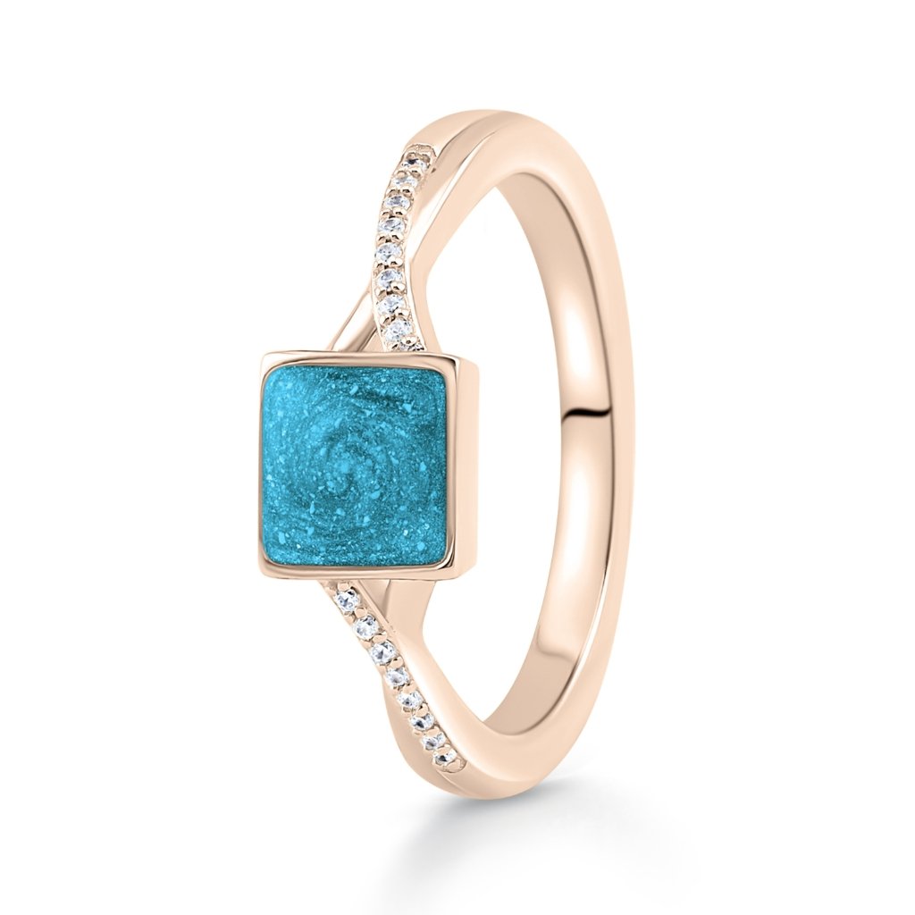Rose Gold Serenity Cushion Ashes Ring - MemoriesMade