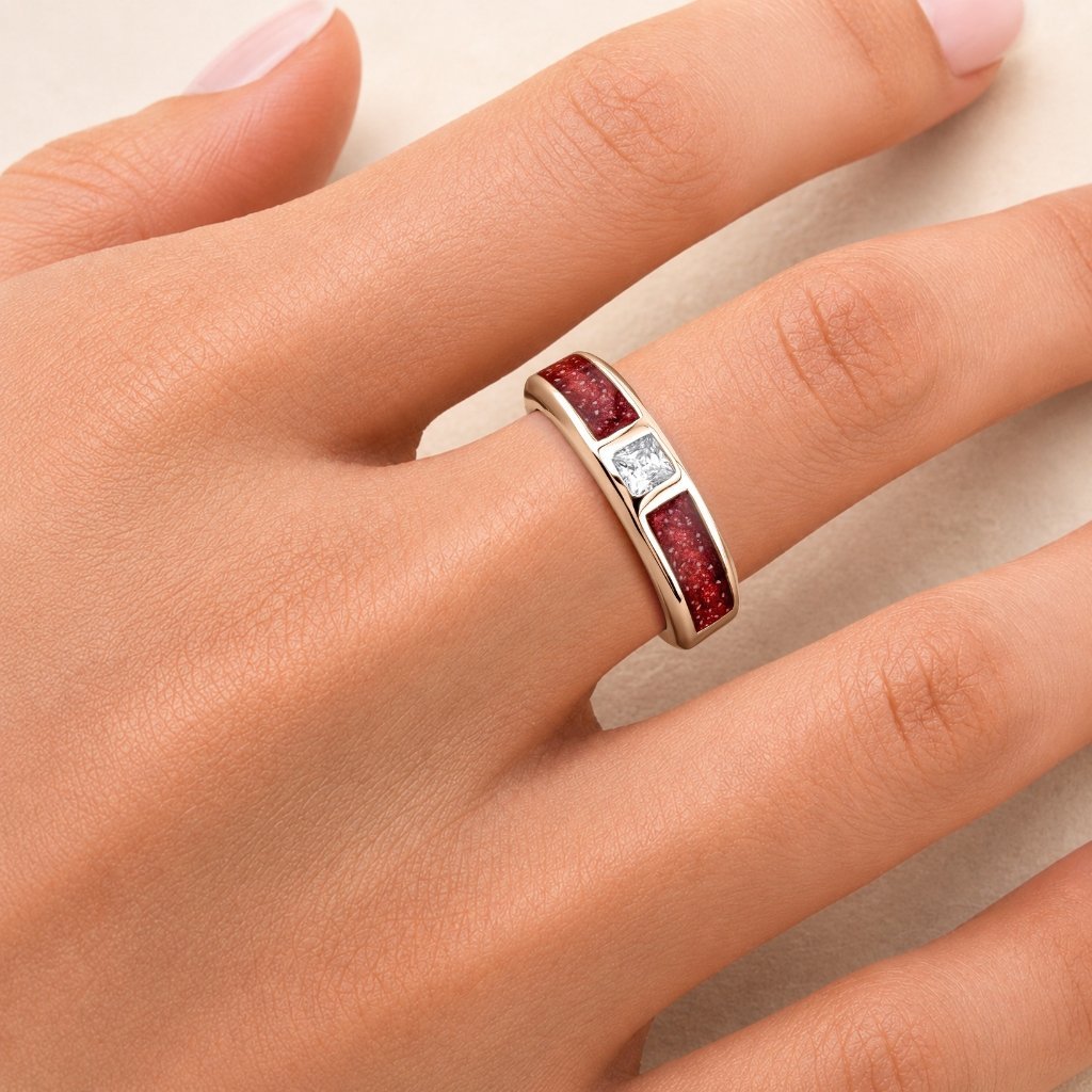 Rose Gold Solace Wide Ashes Ring - MemoriesMade