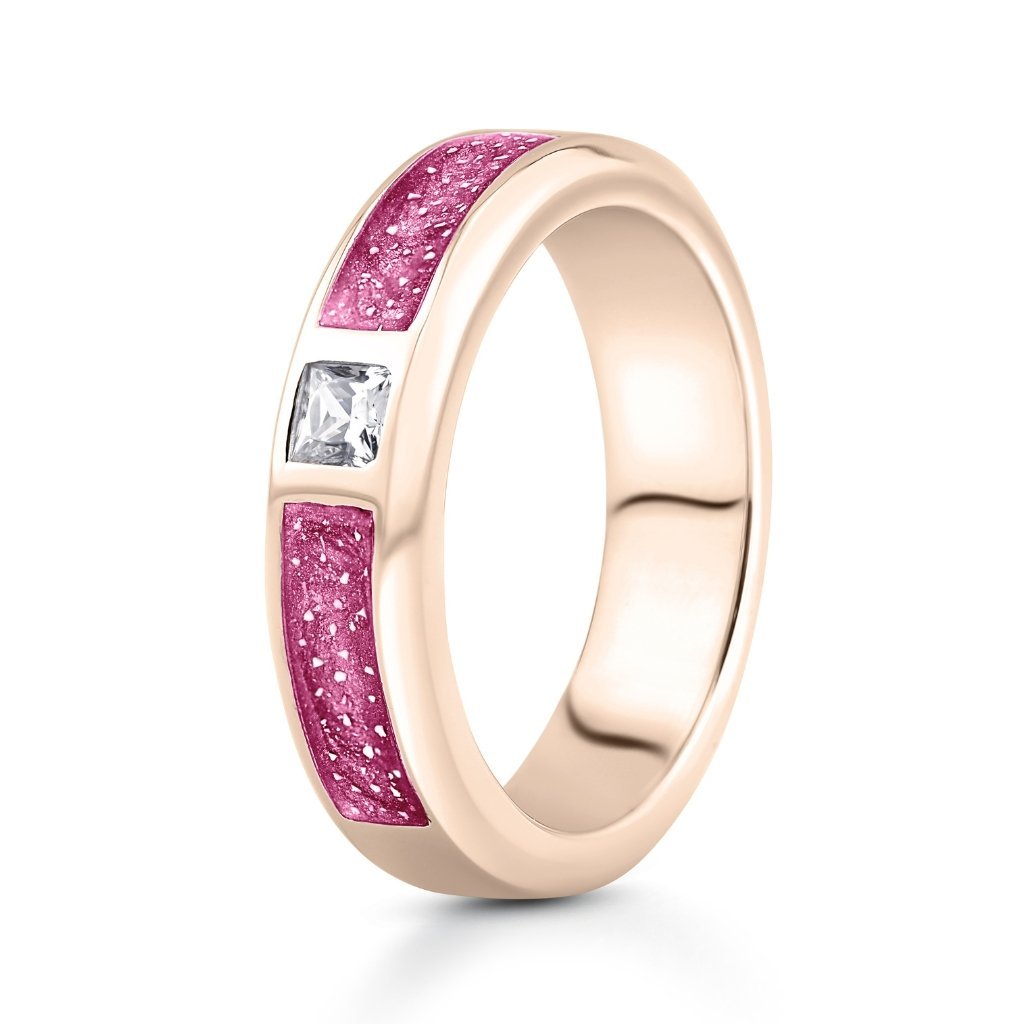 Rose Gold Solace Wide Ashes Ring - MemoriesMade