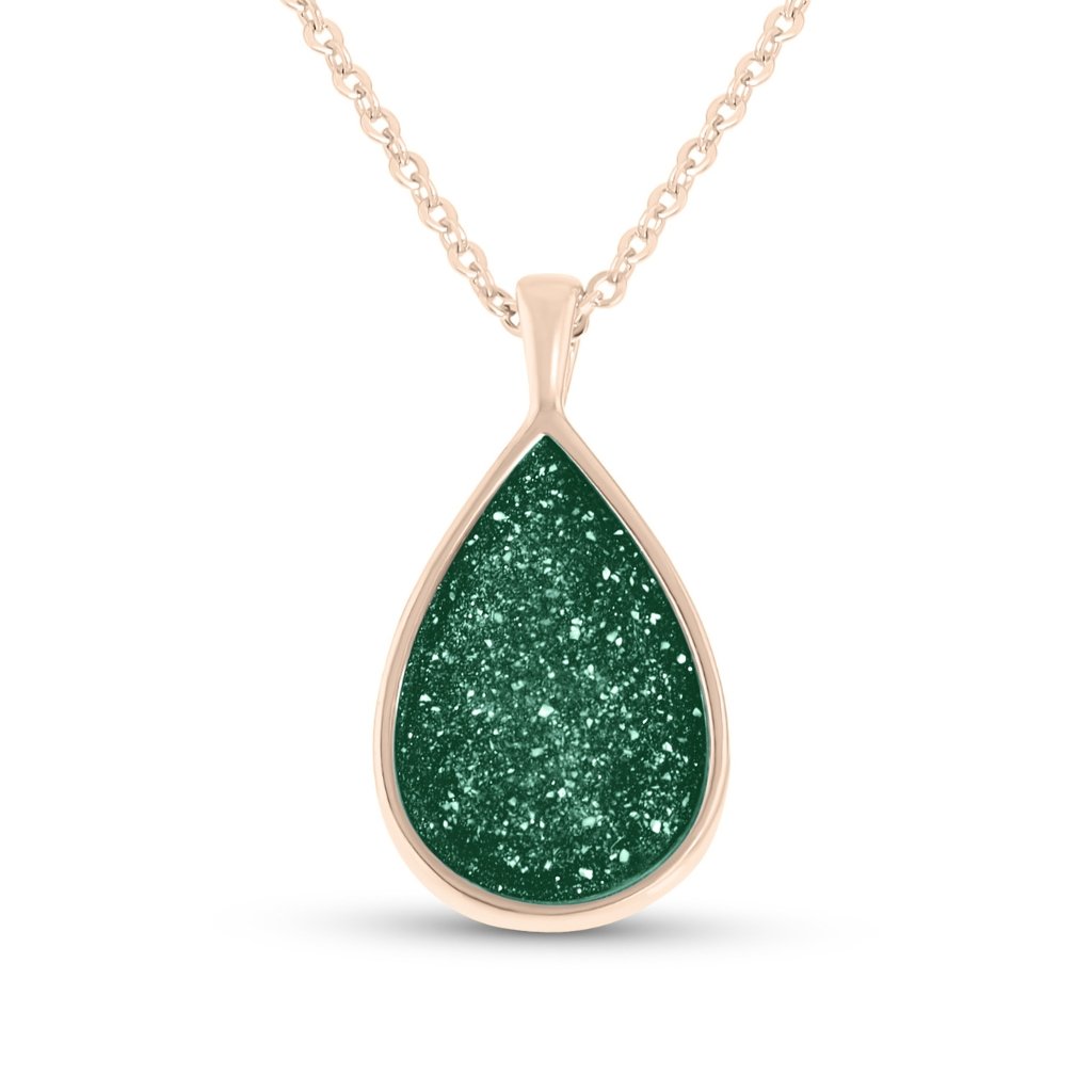 Rose Gold Teardrop Ashes Necklace - MemoriesMade