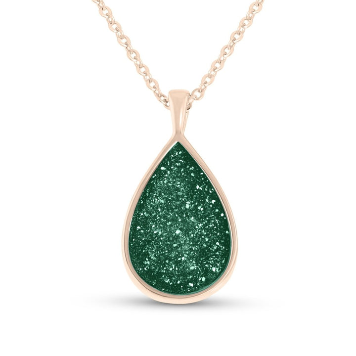 Rose Gold Teardrop Ashes Necklace - MemoriesMade