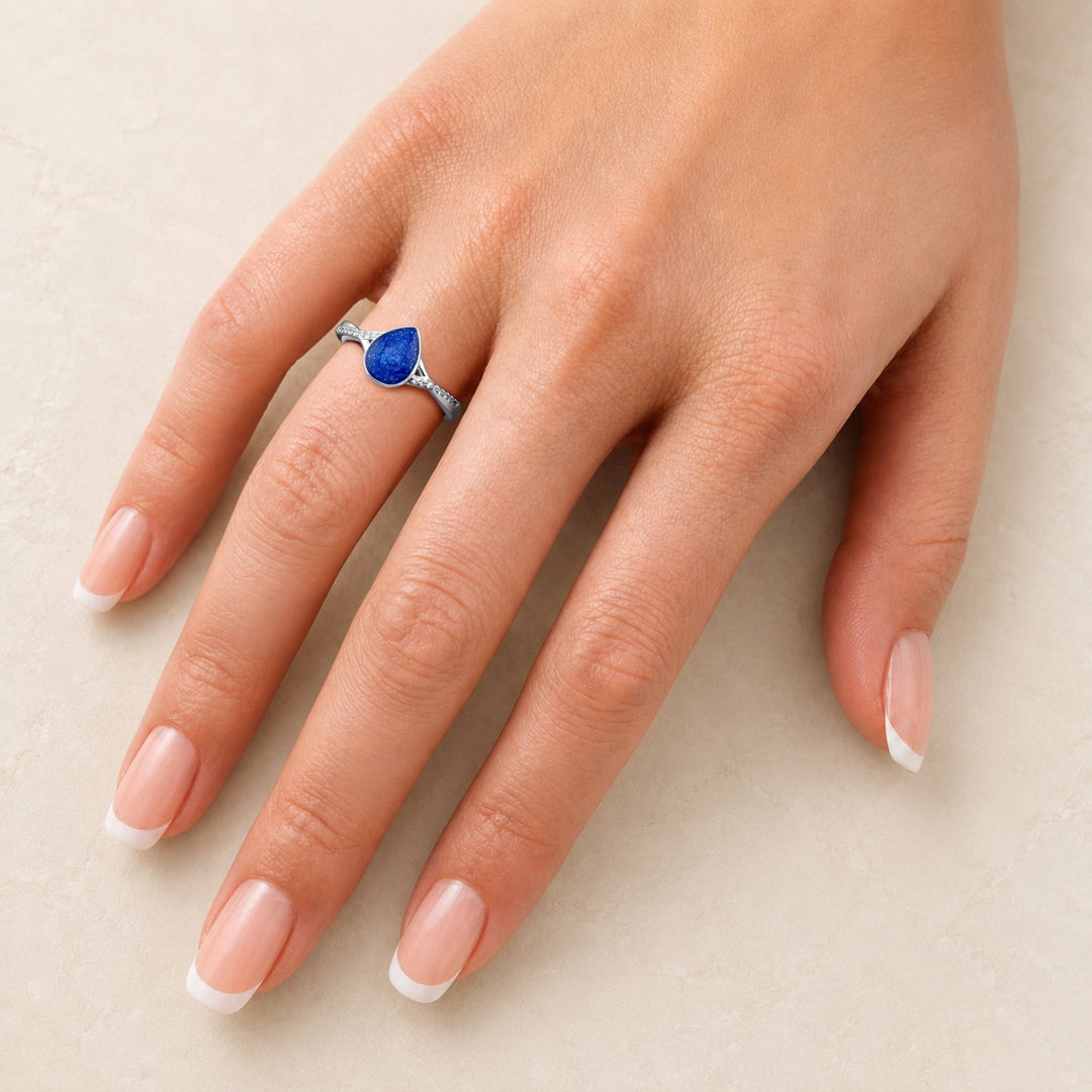 Serenity Teardrop Ashes Ring - MemoriesMade