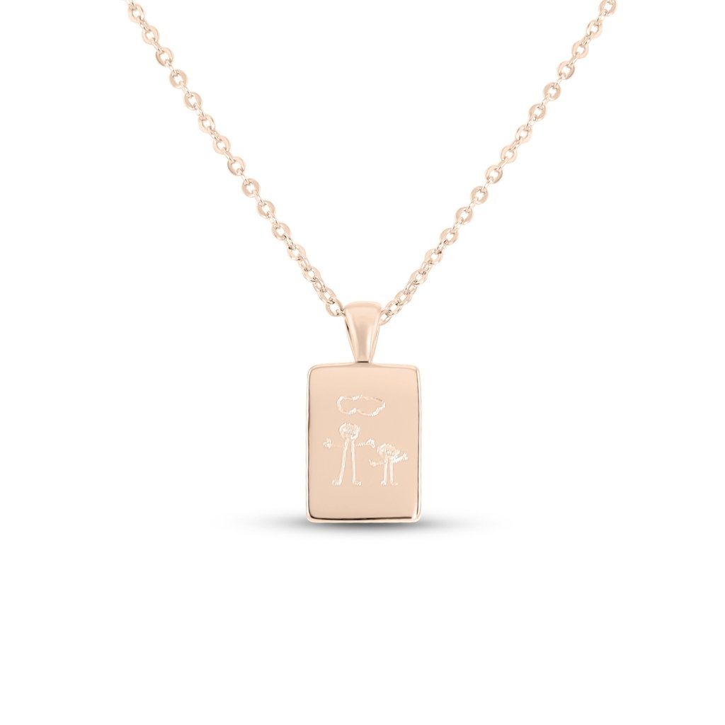 Small Bar Drawing Necklace - MemoriesMade