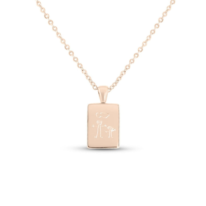 Small Bar Drawing Necklace - MemoriesMade