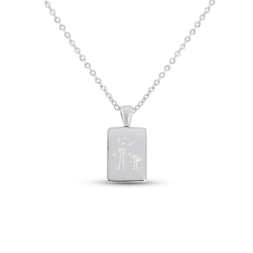 Small Bar Drawing Necklace - MemoriesMade