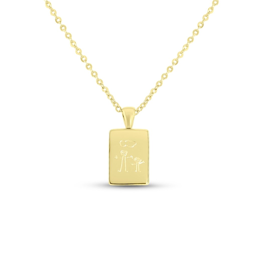 Small Bar Drawing Necklace - MemoriesMade