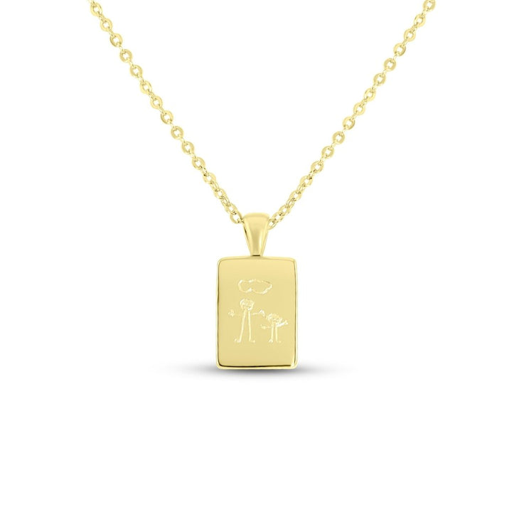 Small Bar Drawing Necklace - MemoriesMade