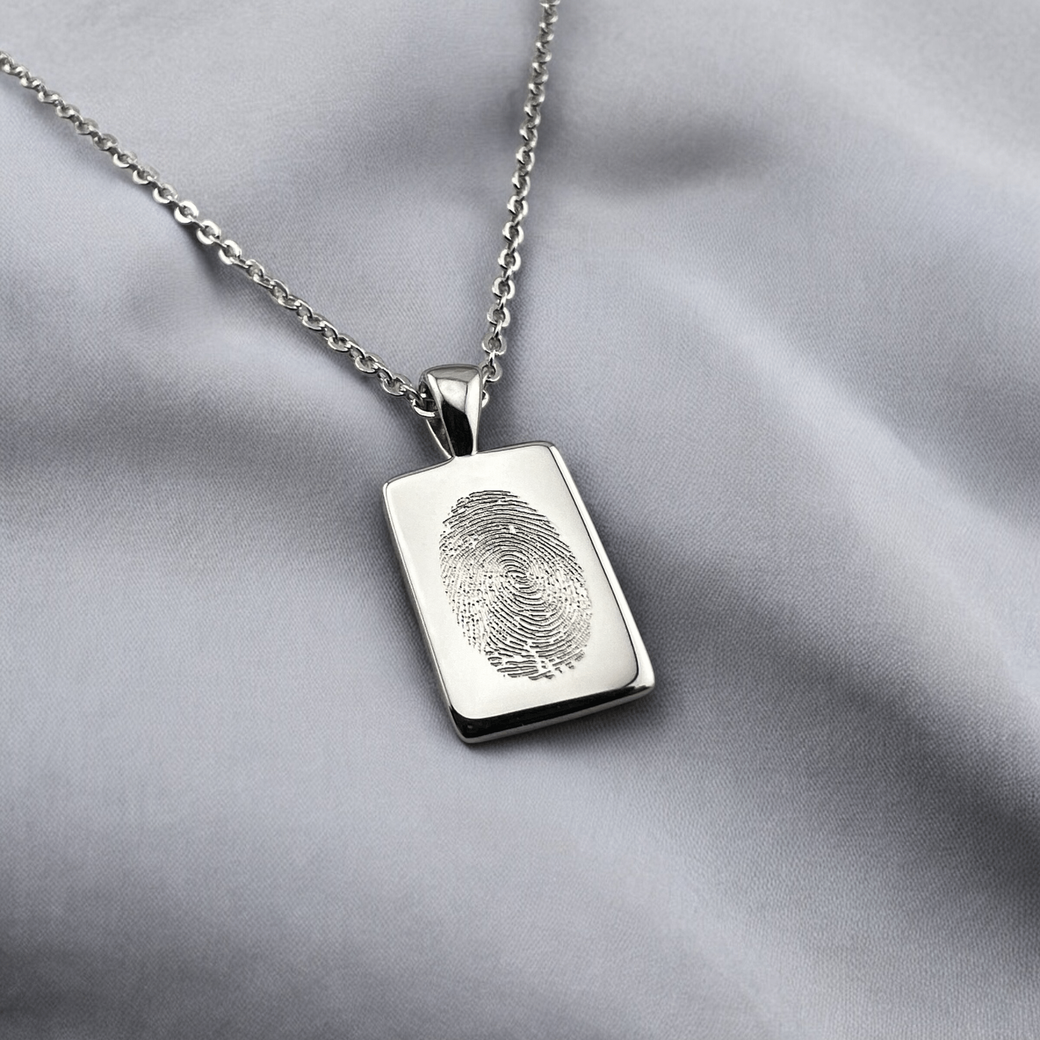 Small Bar Fingerprint Necklace - MemoriesMade