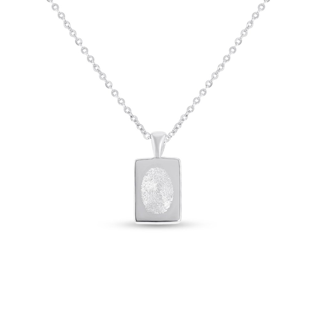 Small Bar Fingerprint Necklace - MemoriesMade