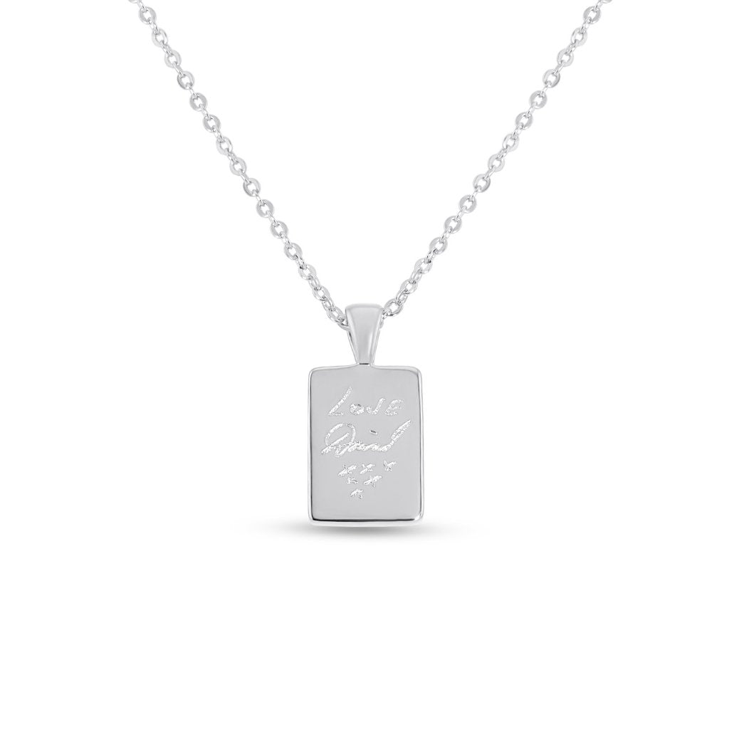 Small Bar Handwriting Necklace - MemoriesMade