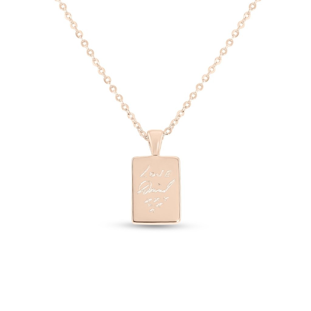 Small Bar Handwriting Necklace - MemoriesMade