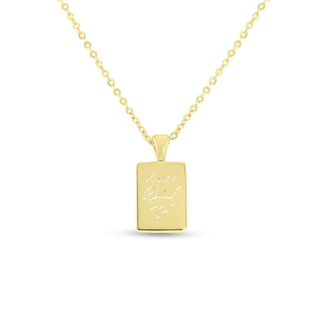 Small Bar Handwriting Necklace - MemoriesMade