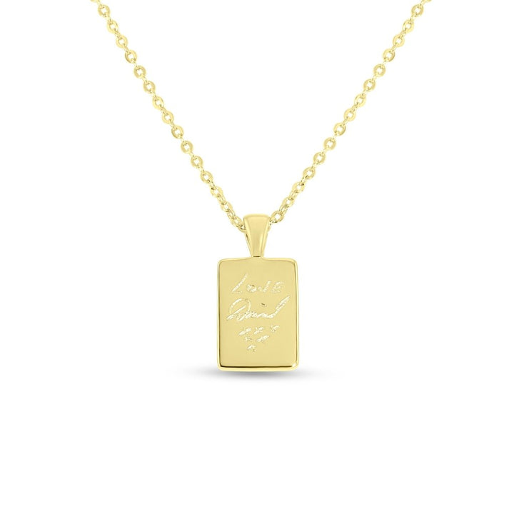 Small Bar Handwriting Necklace - MemoriesMade
