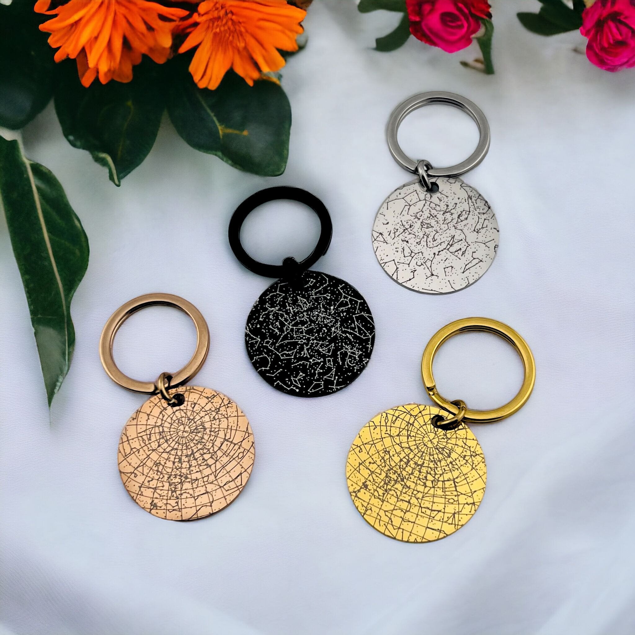 Star Map Disc Keychain