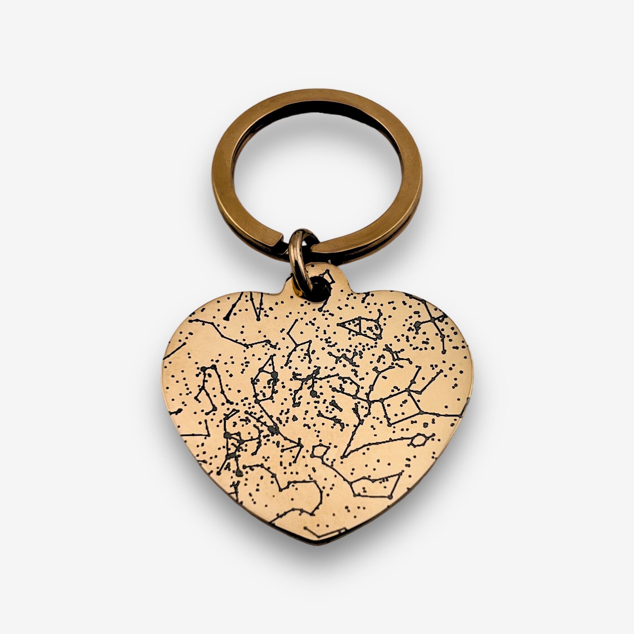 Star Map Heart Keychain