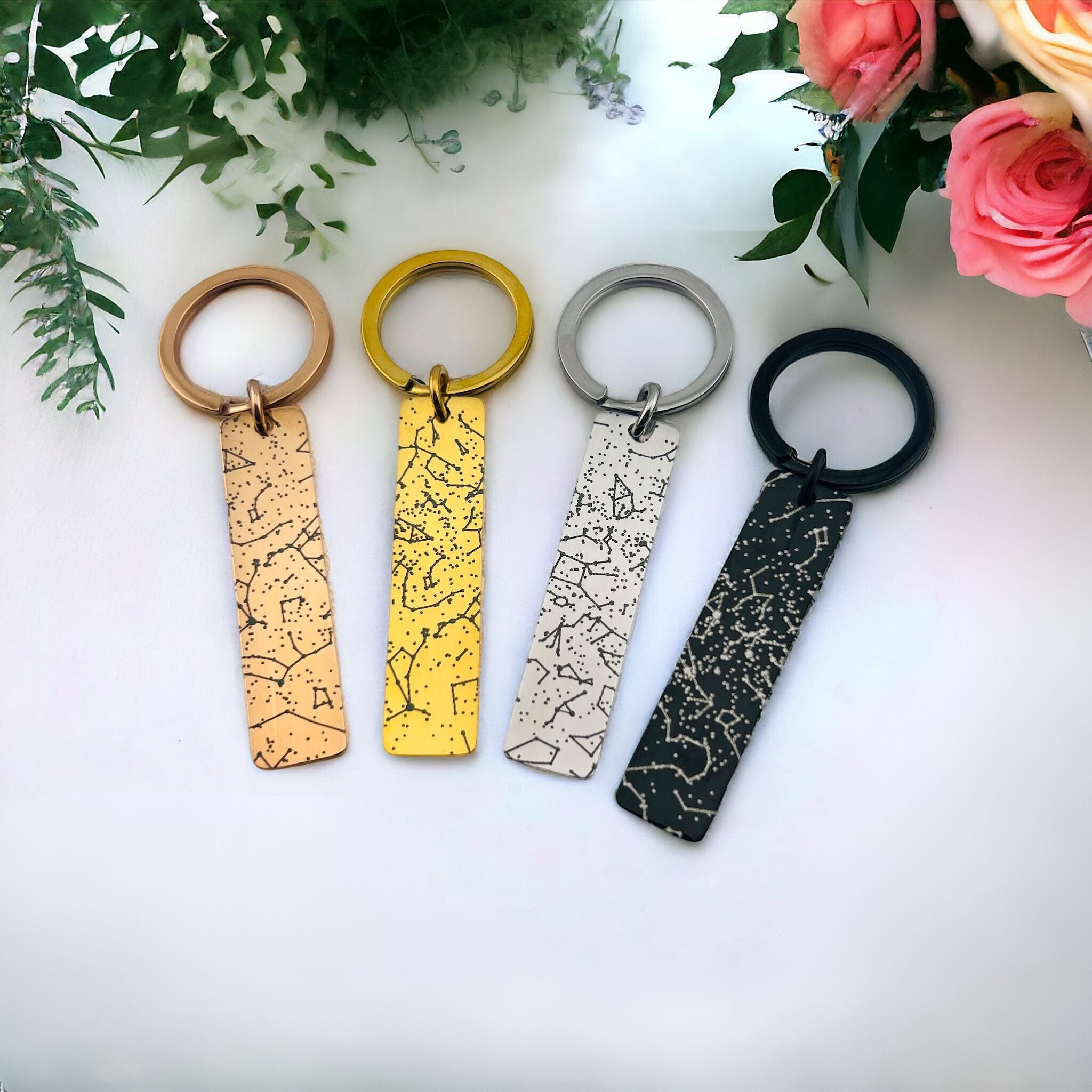 Star Map Slim Bar Keychain