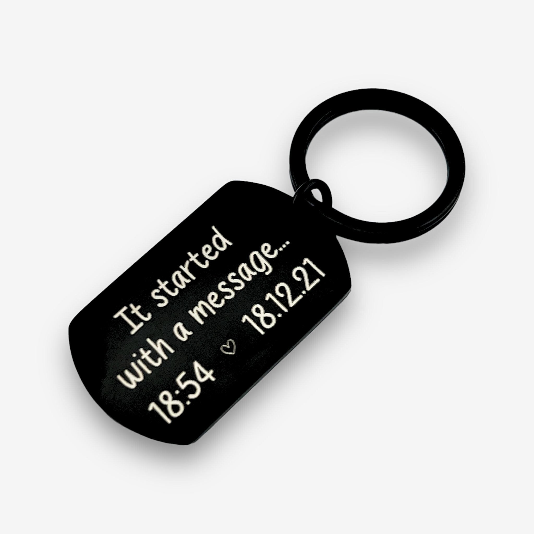 Started With a Message Flat Bar Keychain