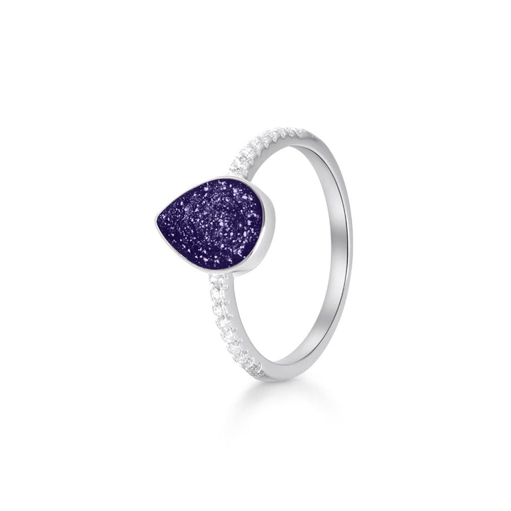 Teardrop Ashes Ring with Fine Crystals - MemoriesMade