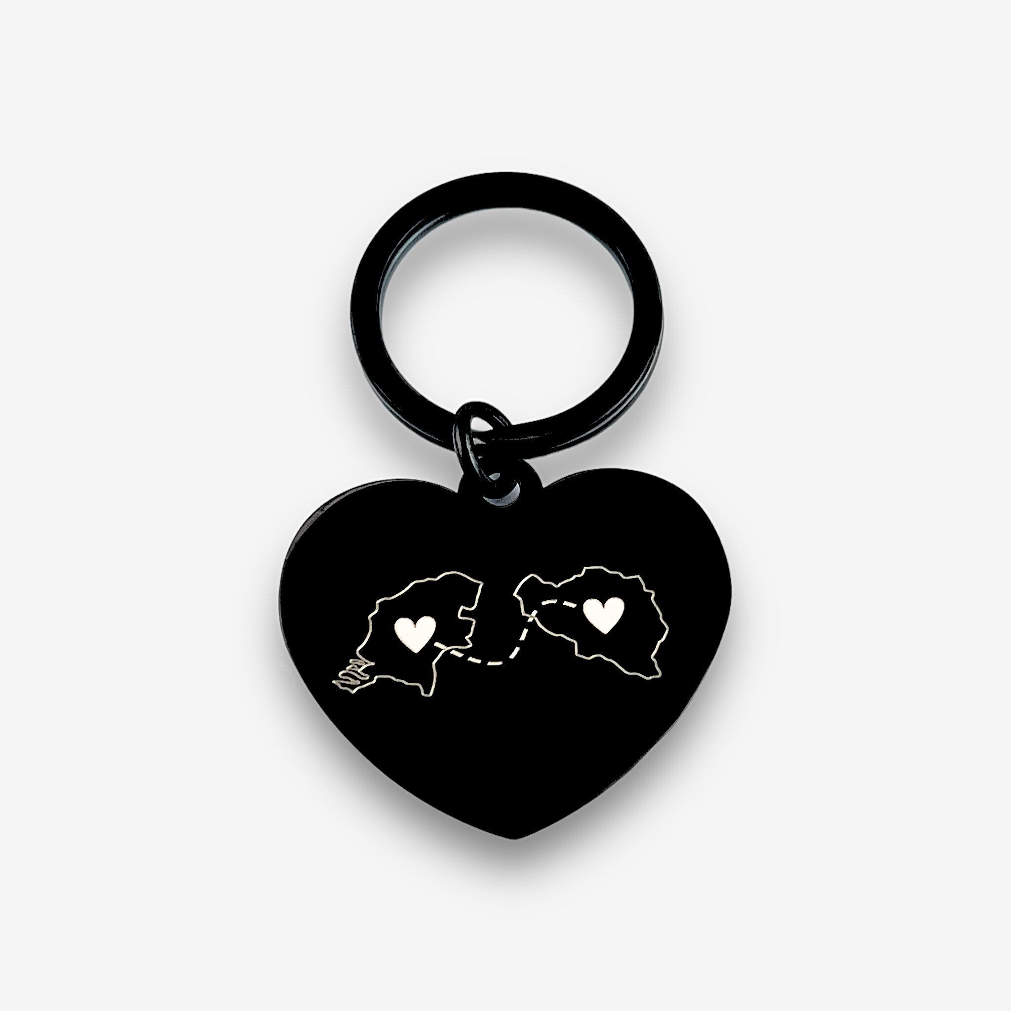 Two Homes Heart Keychain - MemoriesMade