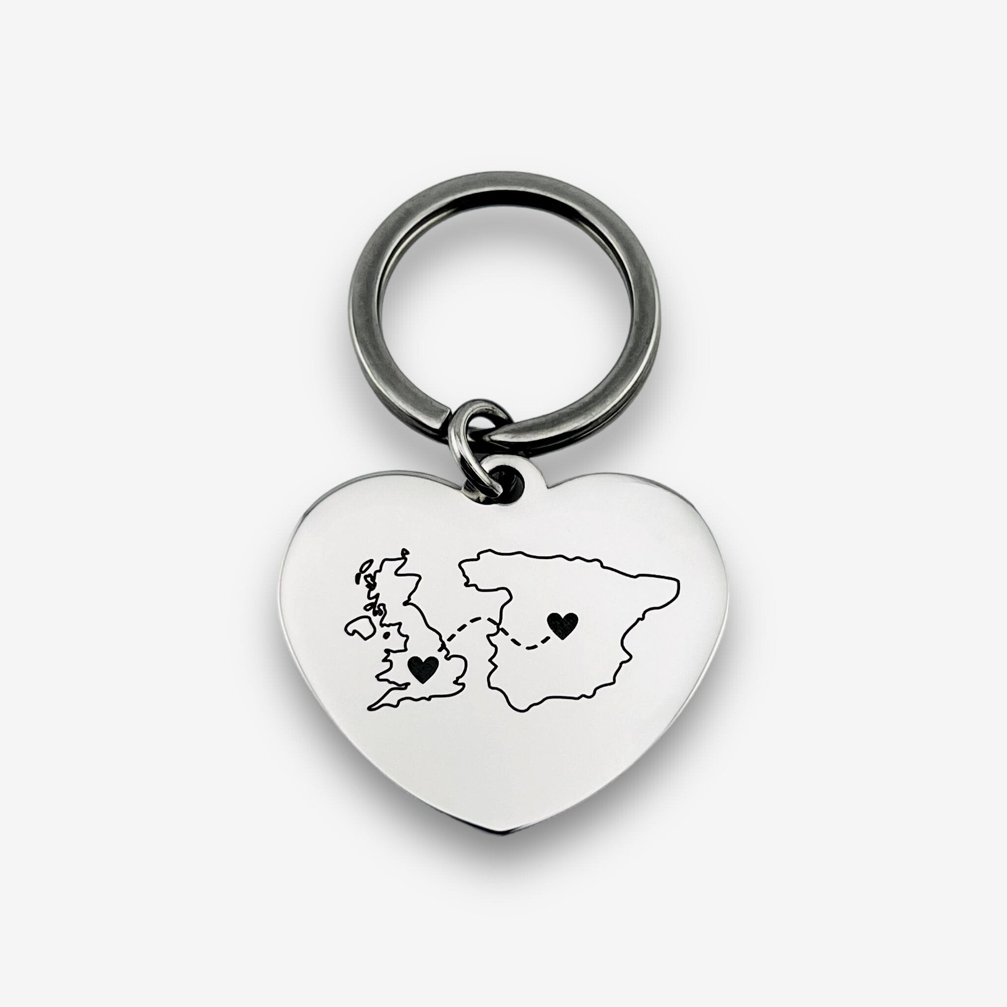 Two Homes Heart Keychain - MemoriesMade