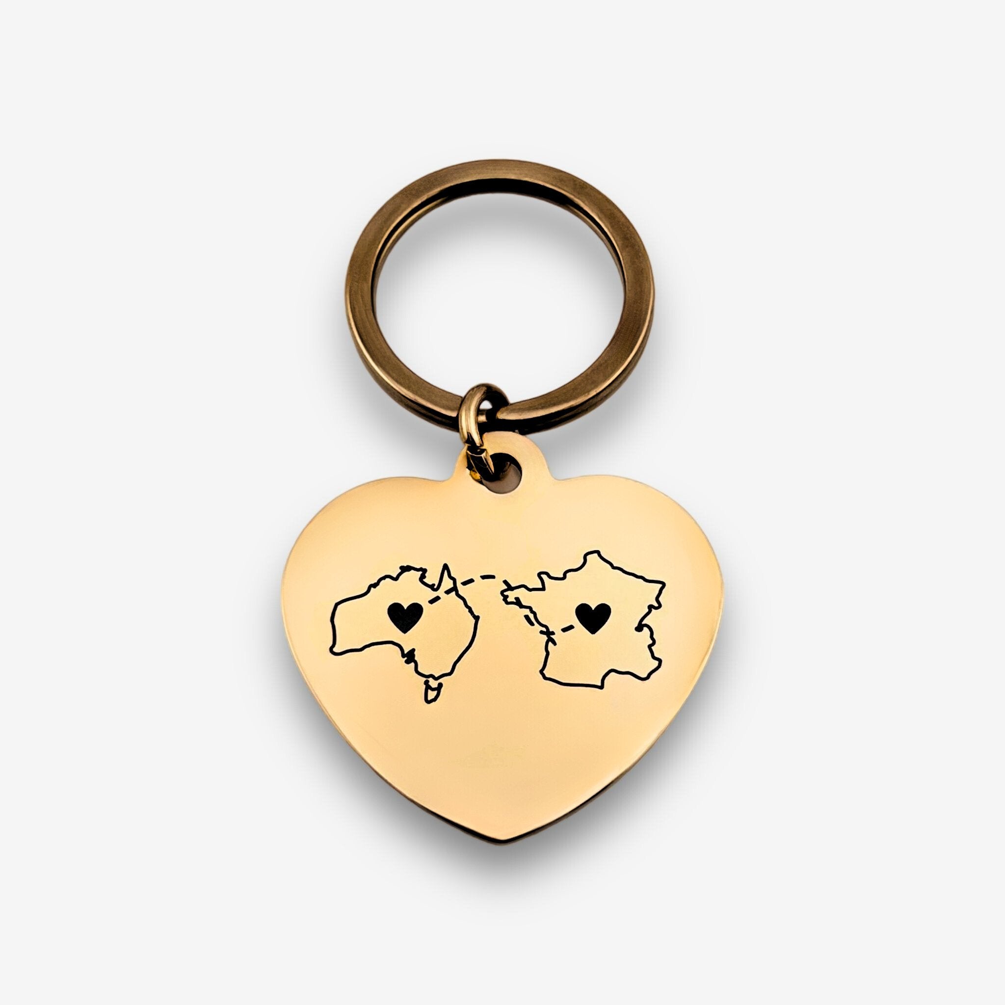 Two Homes Heart Keychain - MemoriesMade