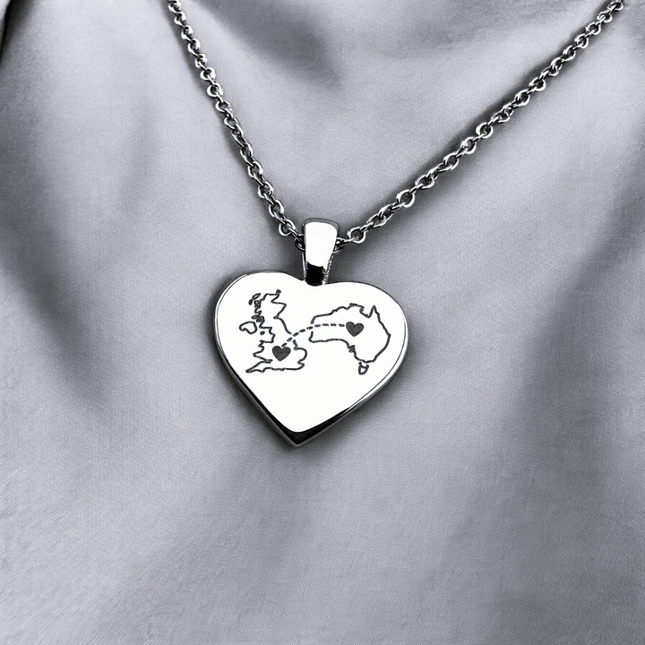 Two Homes Heart Necklace - MemoriesMade