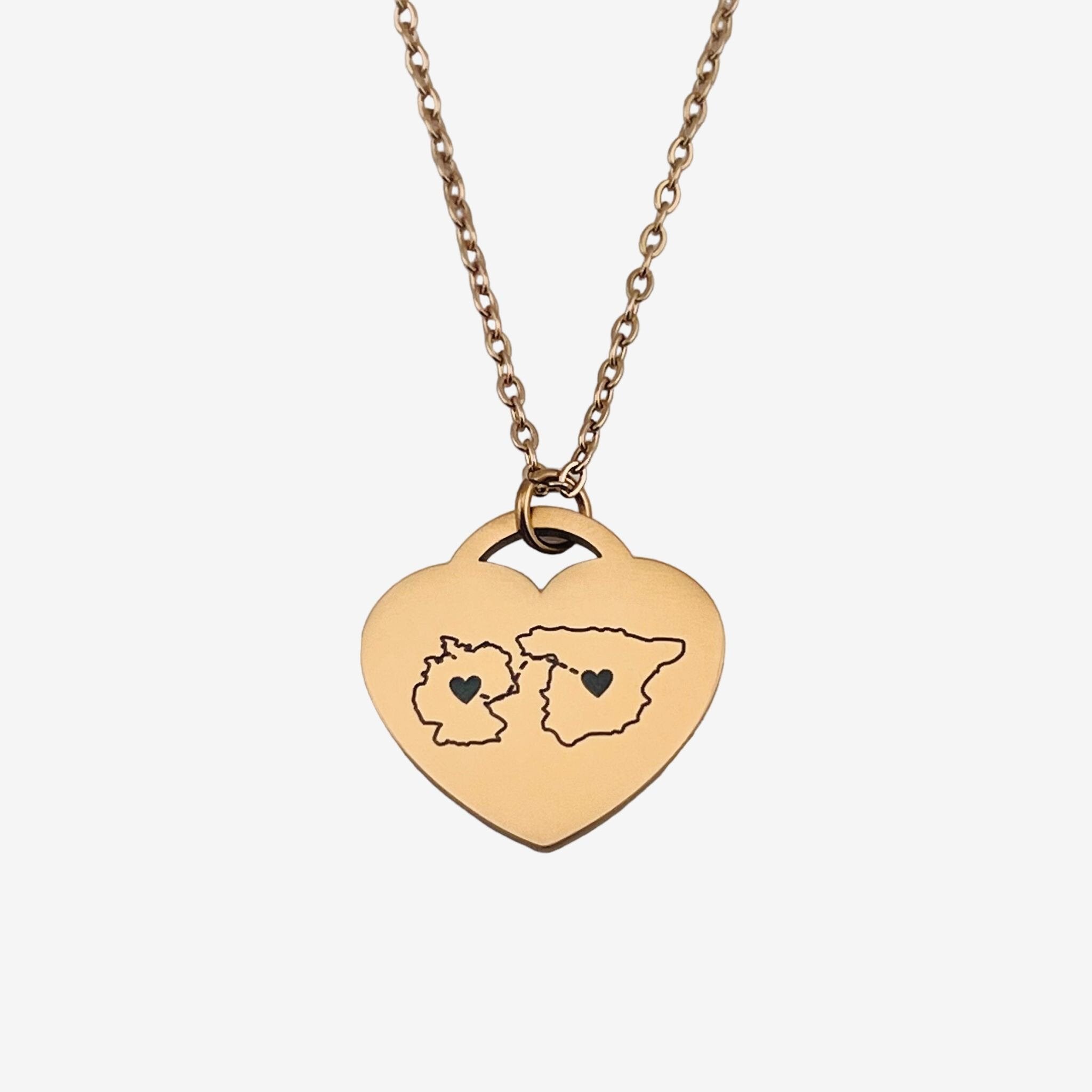 Two Homes Heart Necklace