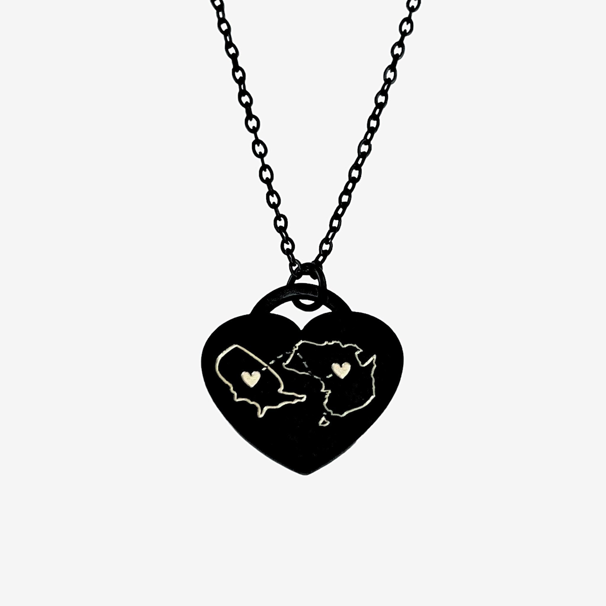 Two Homes Heart Necklace