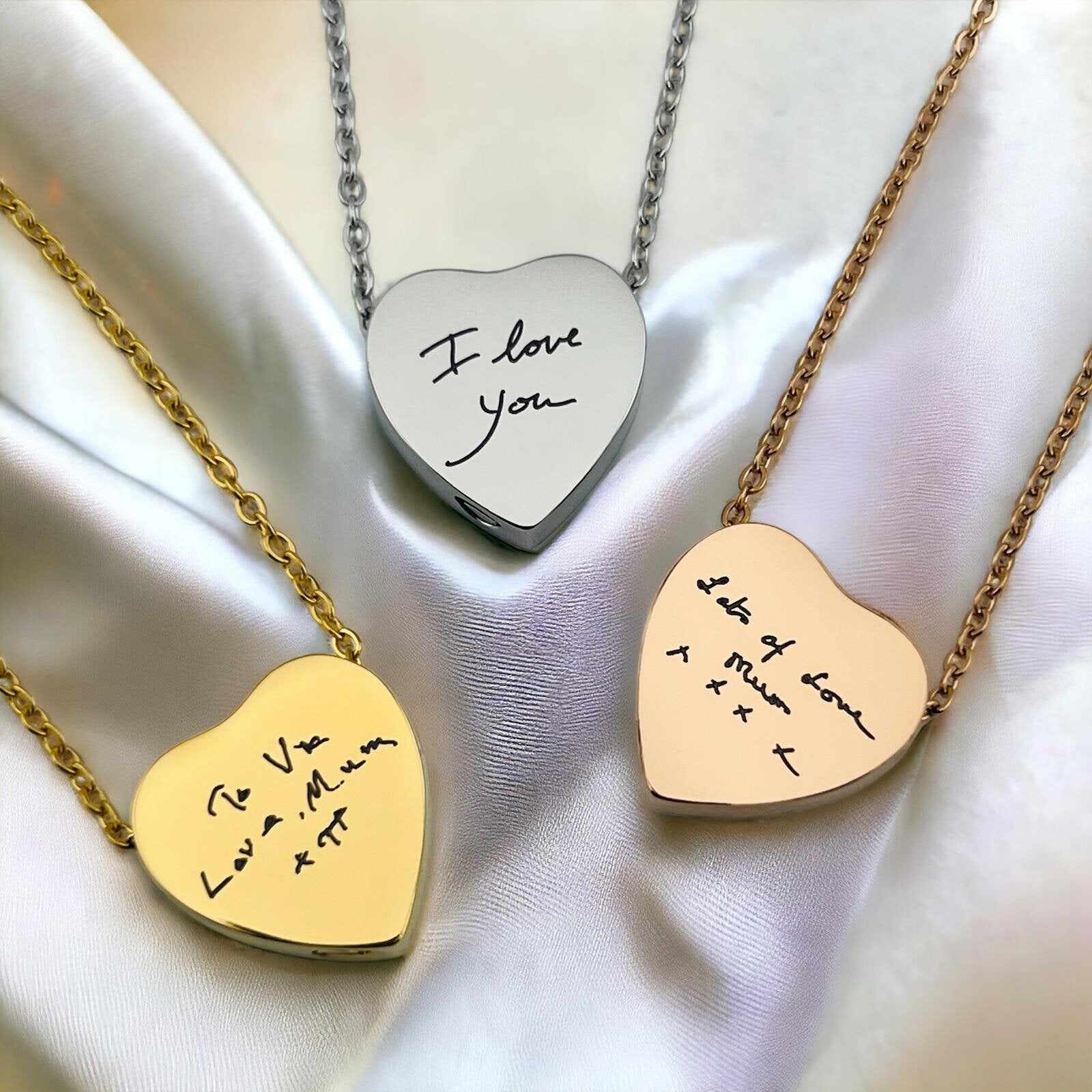 Handwriting Heart Urn Necklace