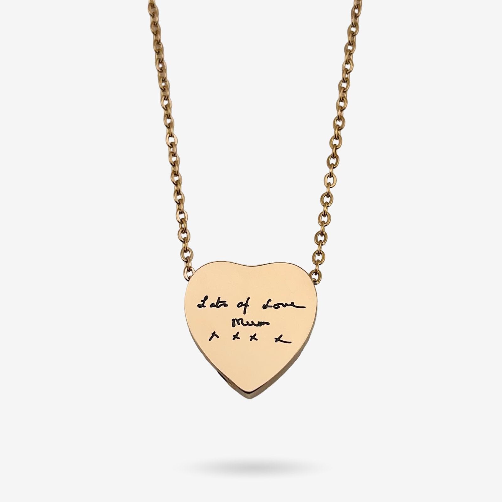 Handwriting Heart Urn Necklace