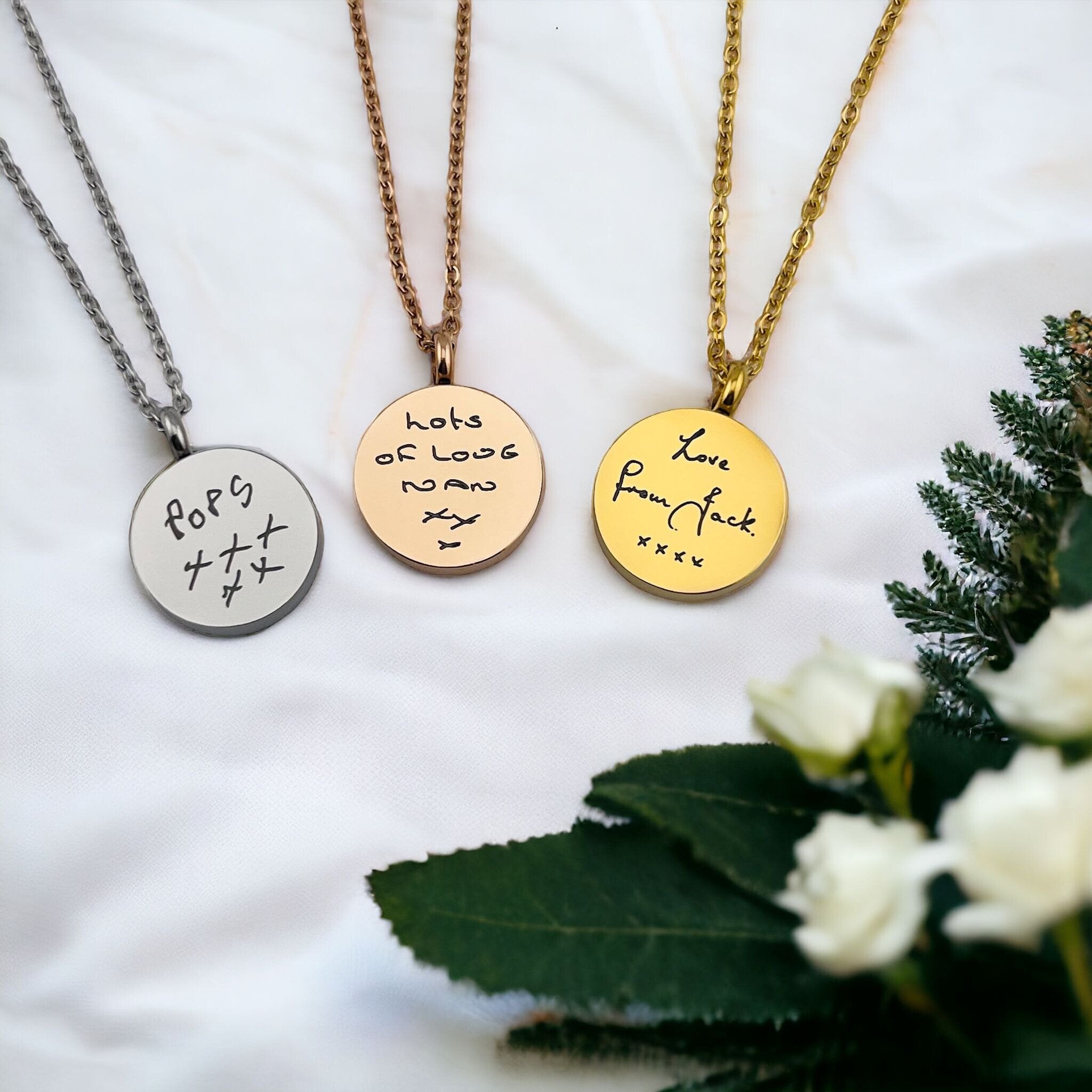 Handwriting Drum Urn Necklace