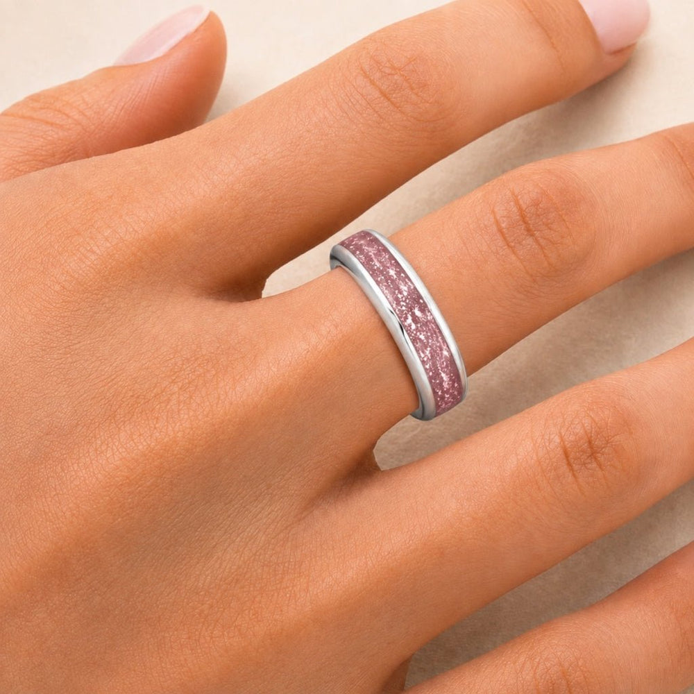 White Gold Eternity Wide Ashes Ring - MemoriesMade
