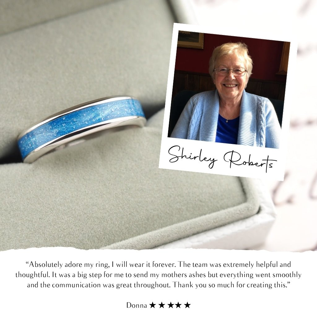 White Gold Eternity Wide Ashes Ring - MemoriesMade