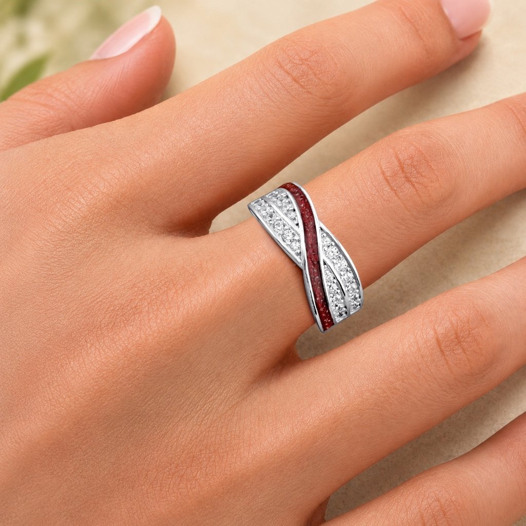 White Gold Evermore Ashes Ring - MemoriesMade