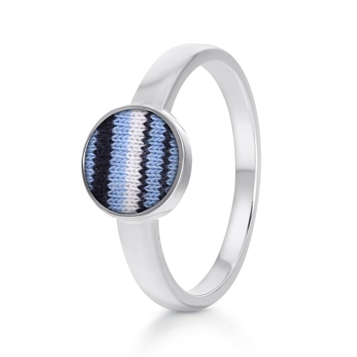 White Gold Fabric Keepsake Classic Tribute Ring - MemoriesMade