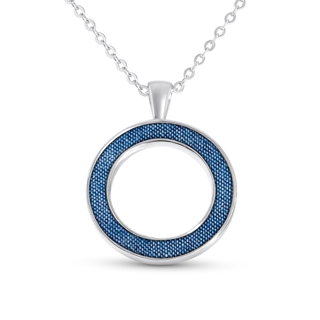 White Gold Fabric Keepsake Halo Necklace - MemoriesMade