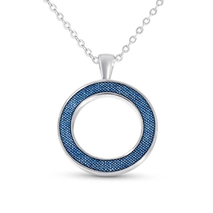 White Gold Fabric Keepsake Halo Necklace - MemoriesMade