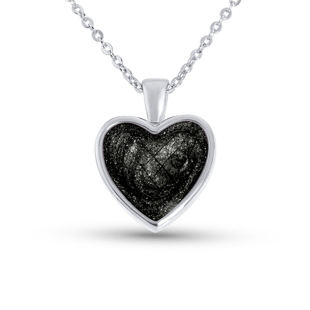 White Gold Hair Keepsake Heart Necklace - MemoriesMade