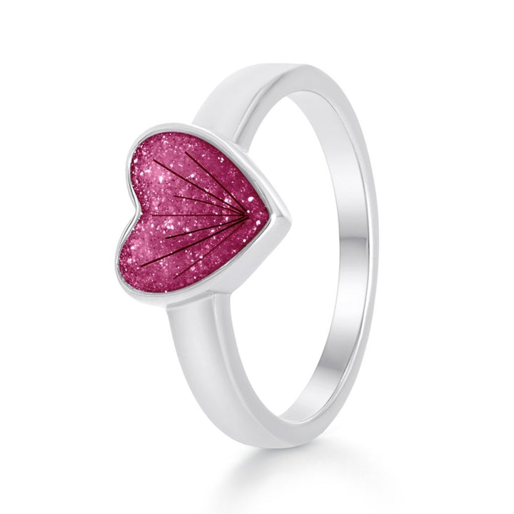 White Gold Hair Keepsake Heart Ring - MemoriesMade