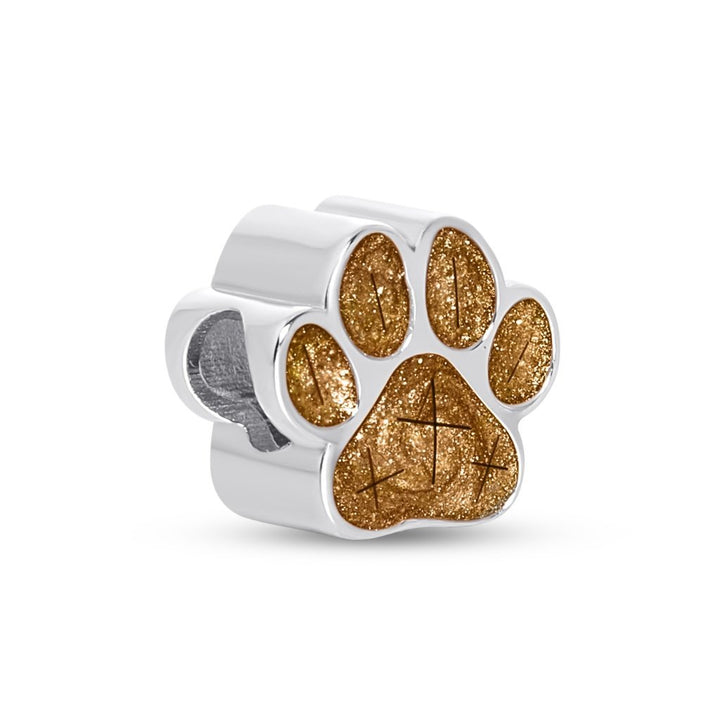 White Gold Hair Keepsake Paw Charm - MemoriesMade