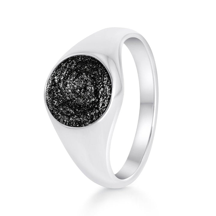 White Gold Hair Keepsake Tribute Signet Ring - MemoriesMade