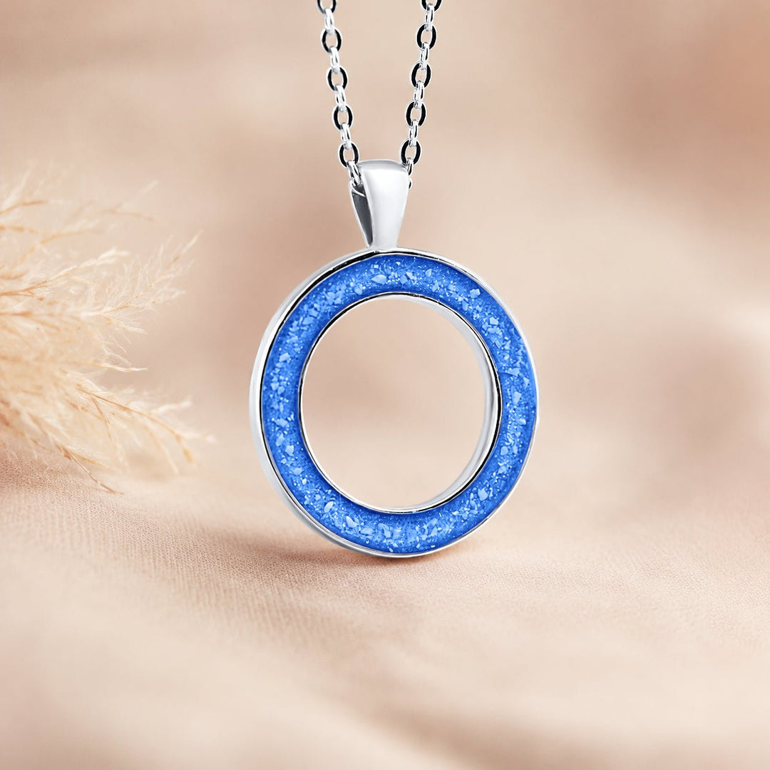 White Gold Halo Ashes Necklace - MemoriesMade