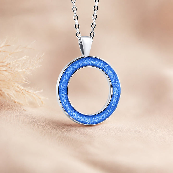 White Gold Halo Ashes Necklace - MemoriesMade