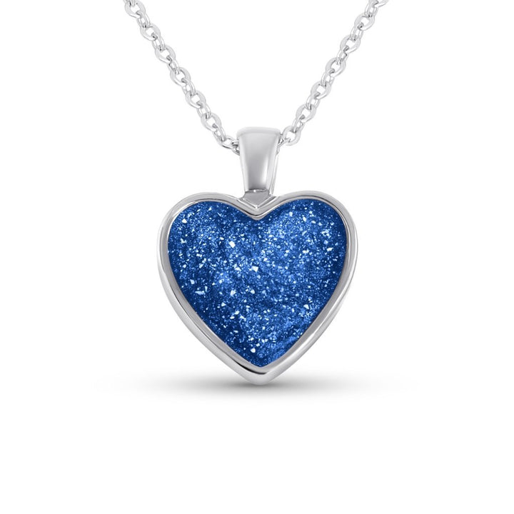 White Gold Heart Ashes Necklace - MemoriesMade