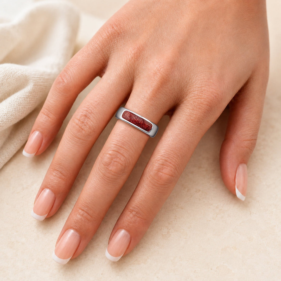 White Gold Legacy Ashes Ring - MemoriesMade